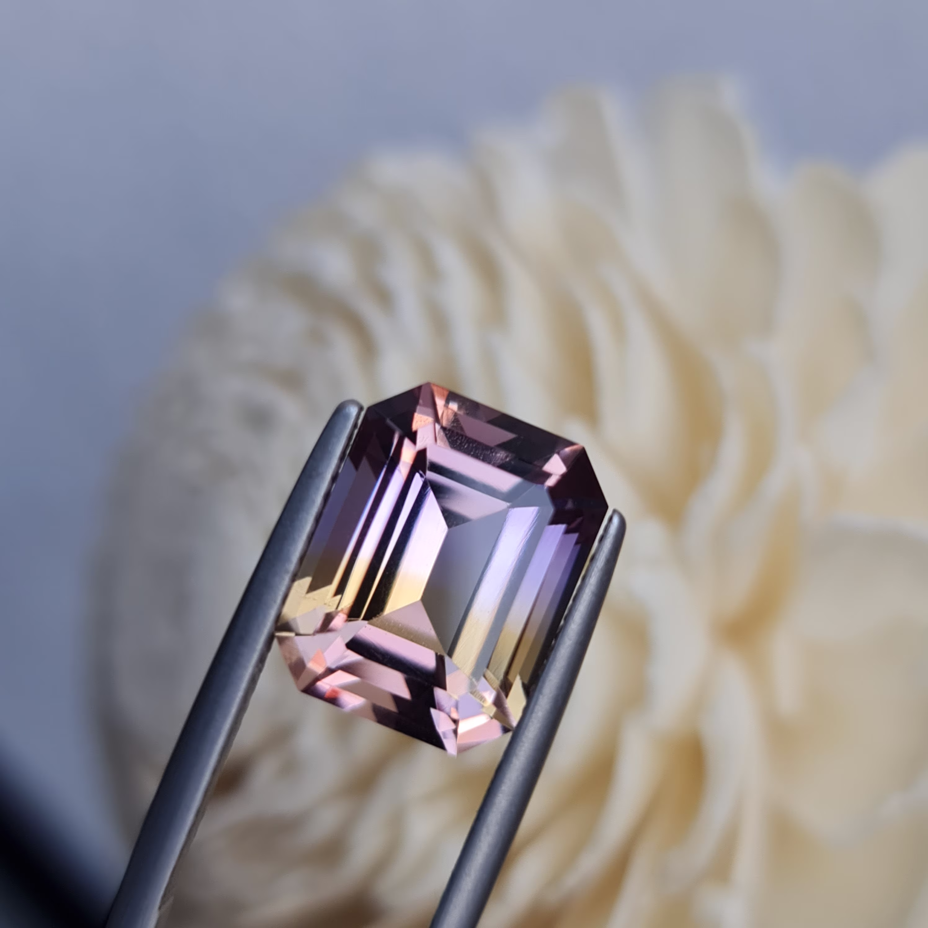 Tri Color Ametrine. Natural Ametrine 7.16Ct. Rare Color Pink-Yellow - Purple. Cd087