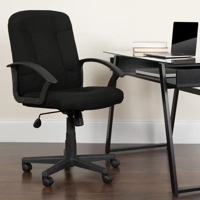 Hurlburt Mid-Back Fabric Executive Swivel Office Chair with Nylon Arms
