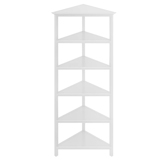 NewRidge 5-Tier Corner Wooden Bookcase White