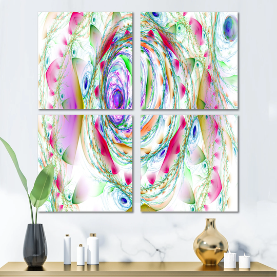 Designart 'Multi Color Exotic Flower Whirlpool' Floral Canvas Wall Art Print