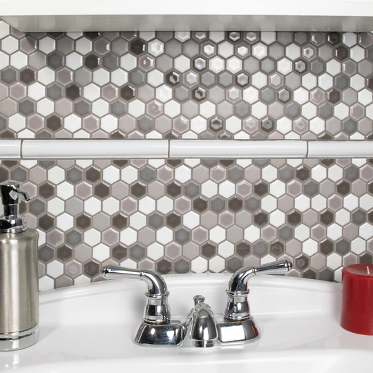 Merola Tile Moldura White 1" x 7.86" Ceramic Pencil Wall Trim Tile - (1 Tile)