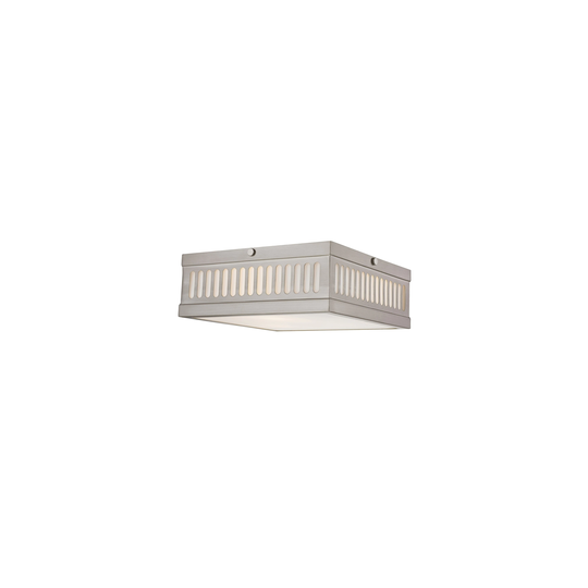 Livex Lighting Prentice 3-Light Brushed Nickel Ceiling Mount - Brushed Nickel - 10.5"W x 10.5"L x 3.75"H