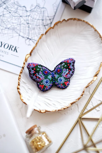 Diy Jewelry Making Kit Purple Butterfly Brooch, Seed Beaded Brooch. Beaded Brooch Pin, Ukraine