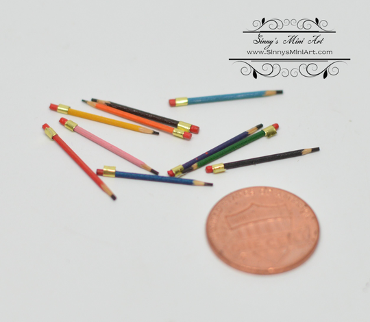 112 Dollhouse Miniature Colored Pencil Set/School Az Im65404