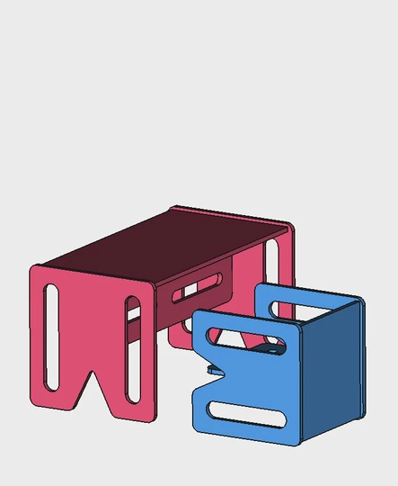 Set Of 2 Montessori Cube Chairs | 2, 5-6 Year Table + Kids Chair Plywood Or Toddler Bench Step Stool Kubi.set3