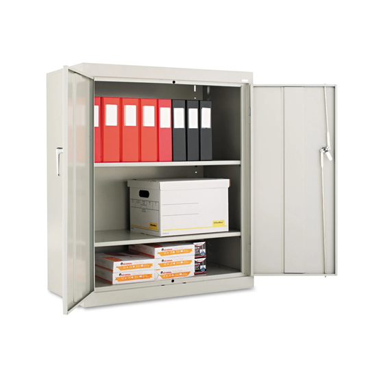 Assembled 42" High Heavy-Duty Welded Storage Cabinet, Two Adjustable Shelves, 36 x 18, Light Grey - 36" x 18"