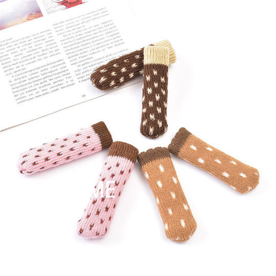 16Pc/24Pc/32Pc Set Chair Leg Socks, Handmade Knitting Polka Dot Socks For Chair/Table Leg/Door Handle, Non-Slip Leg/Feet Sock Covers