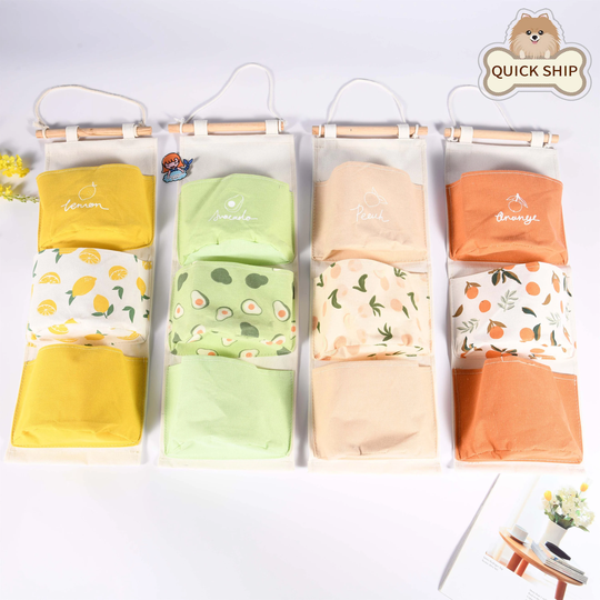 Lemon/Orange/Avocado/Peach Wall Hanging Storage Bag, Bathroom/Closet Organizer, Mother's Day Birthday Valentines Wedding Anniversary Gifts