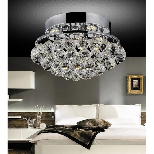 4 Light Flush Mount with Chrome Finish