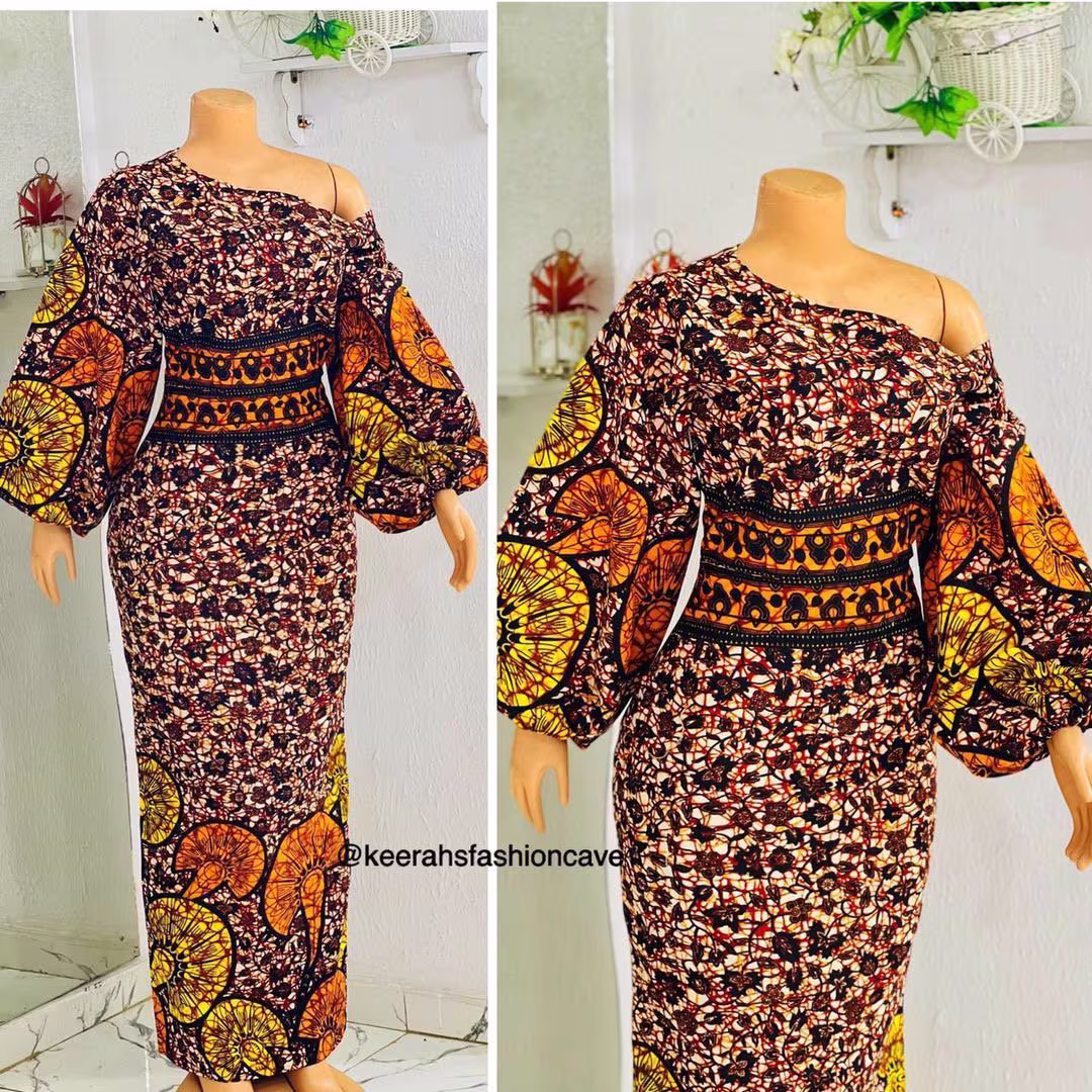 Long Pencil African Gown, African Women's Wear, African Wedding Dress, African Maxi Clothing For Women, Long Ankara Dress