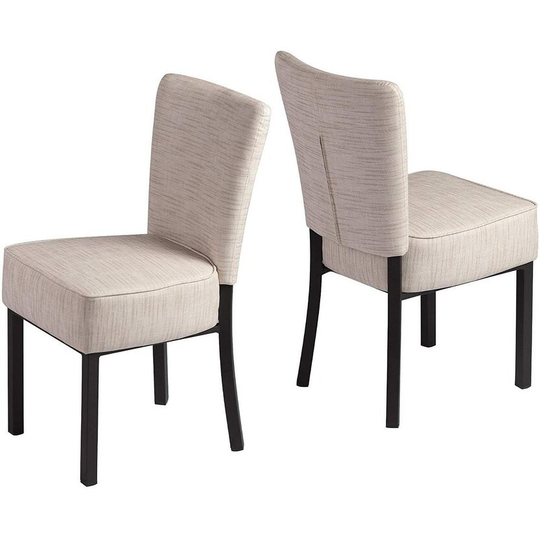 Classic Dining Chair Set of 2, Modern Style Family Leisure Chair with Stainless Steel Legs, PU Leather Mid Back Side Chair, Grey