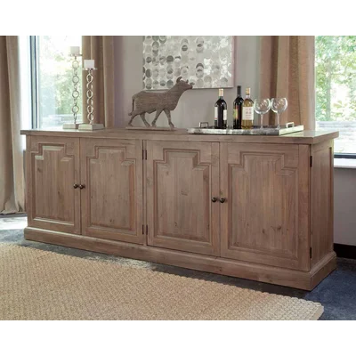 Aceves 79.25" Wide Mahogany and Pine Wood Sideboard