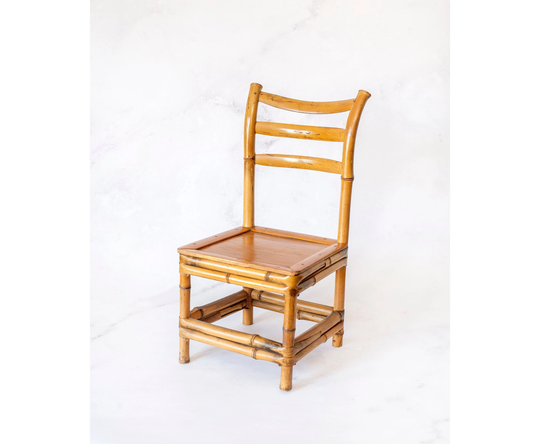 Bamboo Children's Chair, Mid Century Modern, Kids Stool, Retro Nursery Furniture, Vintage Folk Art, Plant Stand, Small Side Table