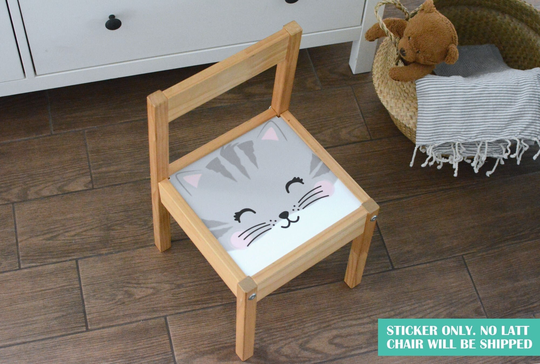 Tabby Cat Sticker For Ikea Latt Chair | Chair Is Not Included