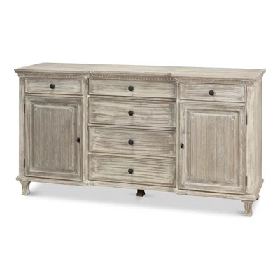 Bungalow 68" Wide 6 Drawer Pine Solid Wood Sideboard