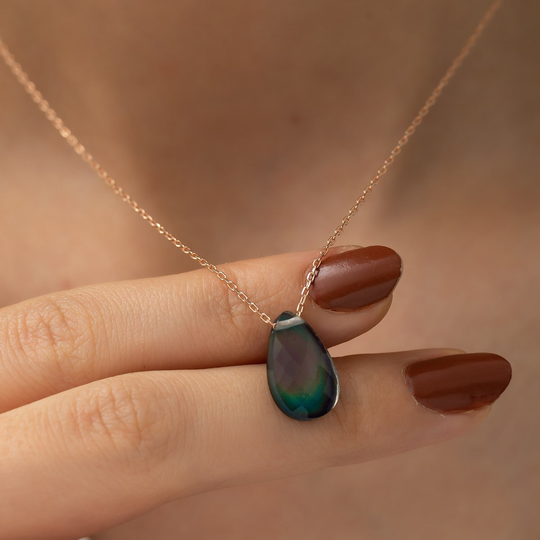 Changing Color Mood Stone Necklace, Necklace That Changes According To Your Mood, Emotion