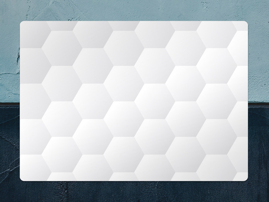 Dented Hexagons Chair Mat, White Splat Gray Vinyl Floor 3D Protective Pvc Office Room Rug, Gift Idea, Splash Mat