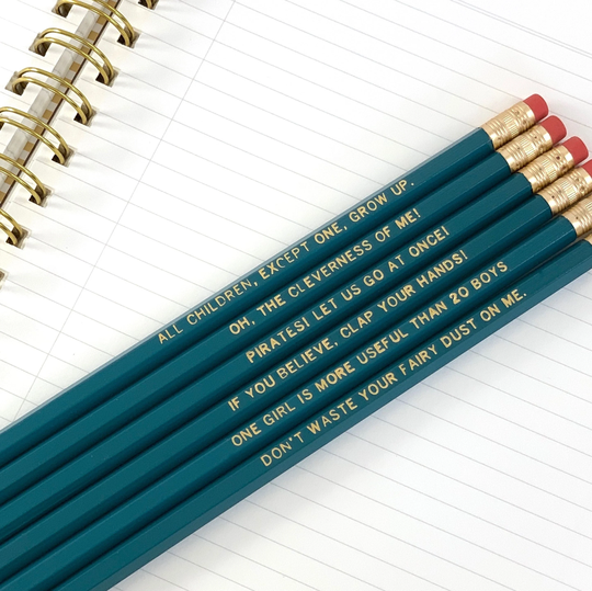 Peter Pan Quotes Pencil Set, J.m. Barrie Bookish Gifts Under 20