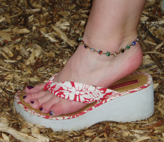 Colorful Beaded Anklet - Millefiori Flowered Cubes Beads in Multicolored Ankle Bracelet