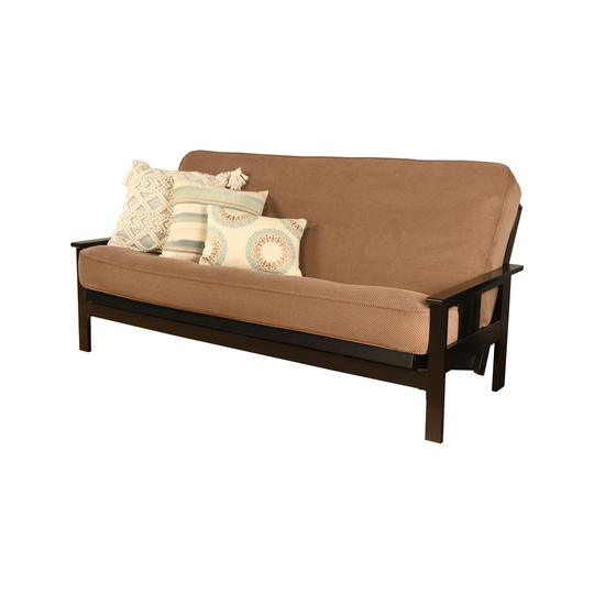 Somette Monterey Sofa in Black Finish with Removable Mattress Cover