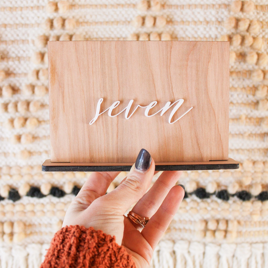 Table Numbers | Wedding Wood Modern Boho