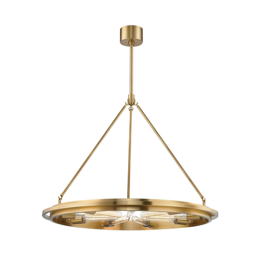 Hudson Valley Chambers 9-light Aged Brass Pendant