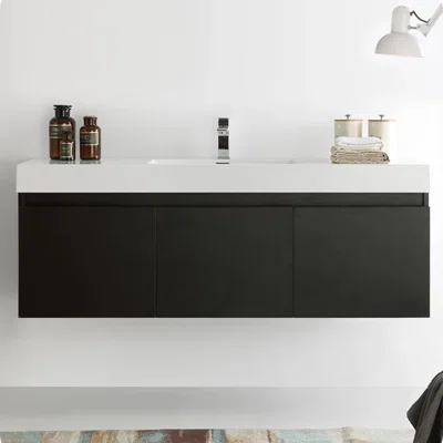 Mezzo Wall Hung 59" Single Bathroom Vanity Base Only