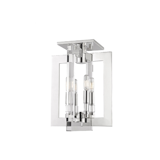 Hudson Valley Wellington I 4-Light Flush Mount, Polished Nickel