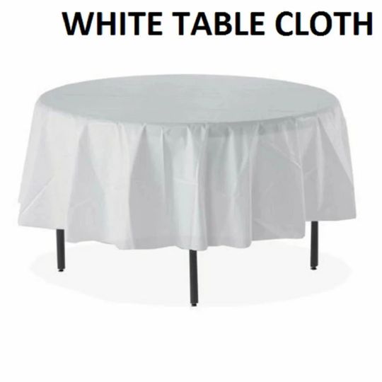 Round Tablecloth Table Cover Cloth White Satin Banquet Wedding Party Plain Tableware Christmas Halloween