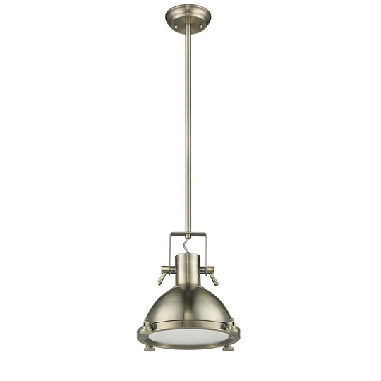 Industrial 1-light Antique Brass Pendant - Antique Brass