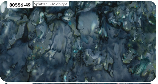 Color Me Banyan Splatter Ii By Batiks Studio - Midnight 80556-49 Indonesian Artisans Hand-Painted 100% Cotton Northcott