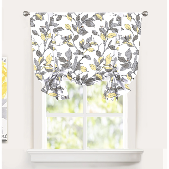 DriftAway Ryan Sketch Floral Branch Leaves Tie Up Curtain