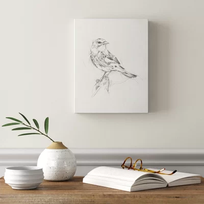 'Avian Study I' Drawing Print on Canvas