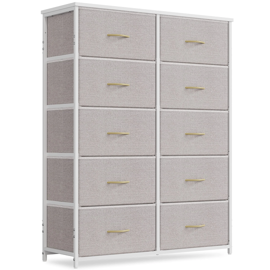 Dresser for Bedroom, 10 Drawer Storage Organizer Tall Wide Dresser for Bedroom Hallway