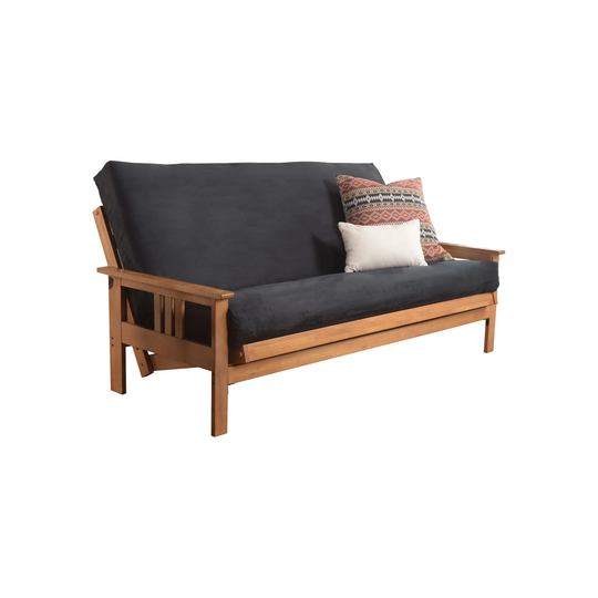 Somette Monterey Sofa in Butternut Finish with Removable Suede Mattress Cover
