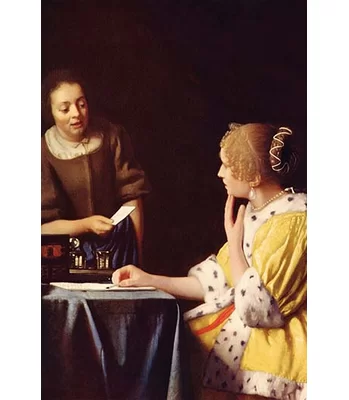 Mistress and Maid by Johannes Vermeer - Print