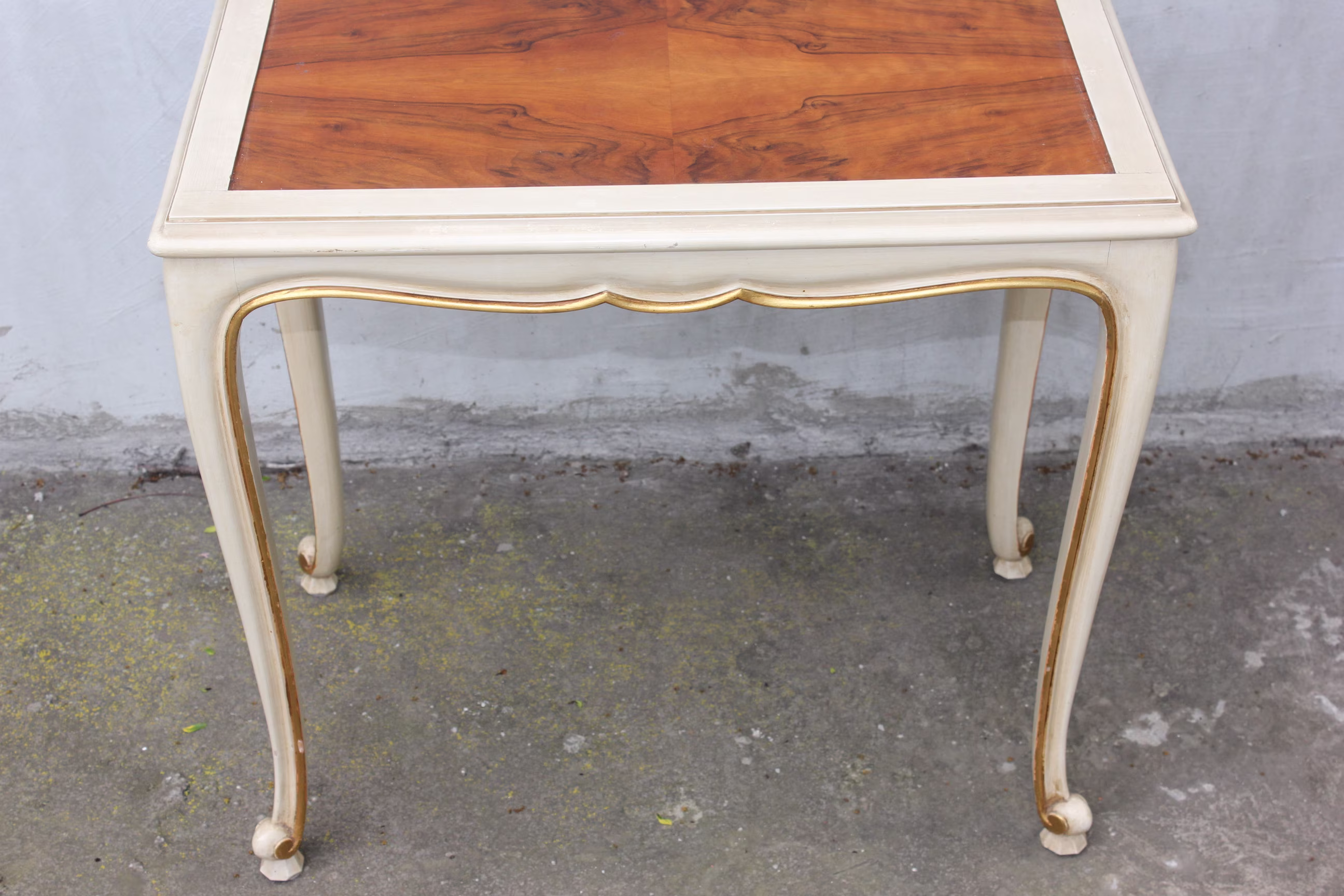 Big Vintage Italian Florentine Table Wooden Coffee Hand Painted Rococo Baroque Gold Furniture End, Side Table