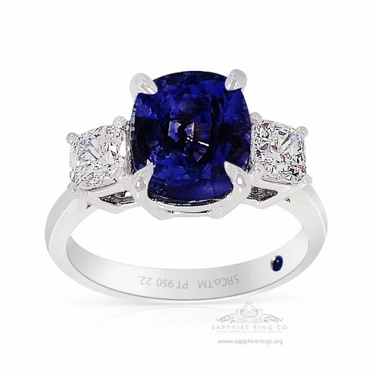 4.06 Ct Unheated Color Change Sapphire Ring, Platinum 950 Gia Certified X 3