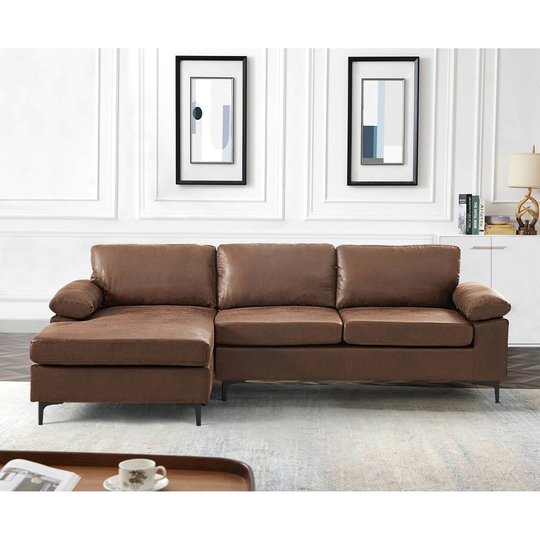 Greatime vintage fabric reversible section Sofa - Foam Fill