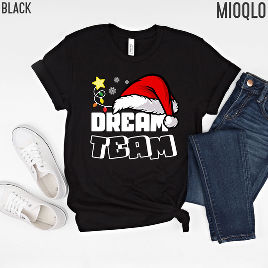 Santa Team Dream Squad Matching Holiday Christmas Shirt, Second Grade Office Admin Staff Administration 3rd Teacher Party Xmas Gift Tee