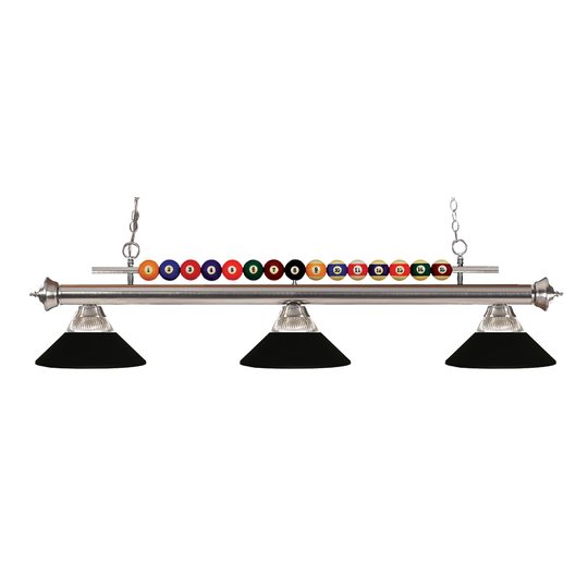 Avery Home Lighting Shark 3-light Island/Billiard Clear Ribbed Glass and Metal Matte Black-finished Light - Black
