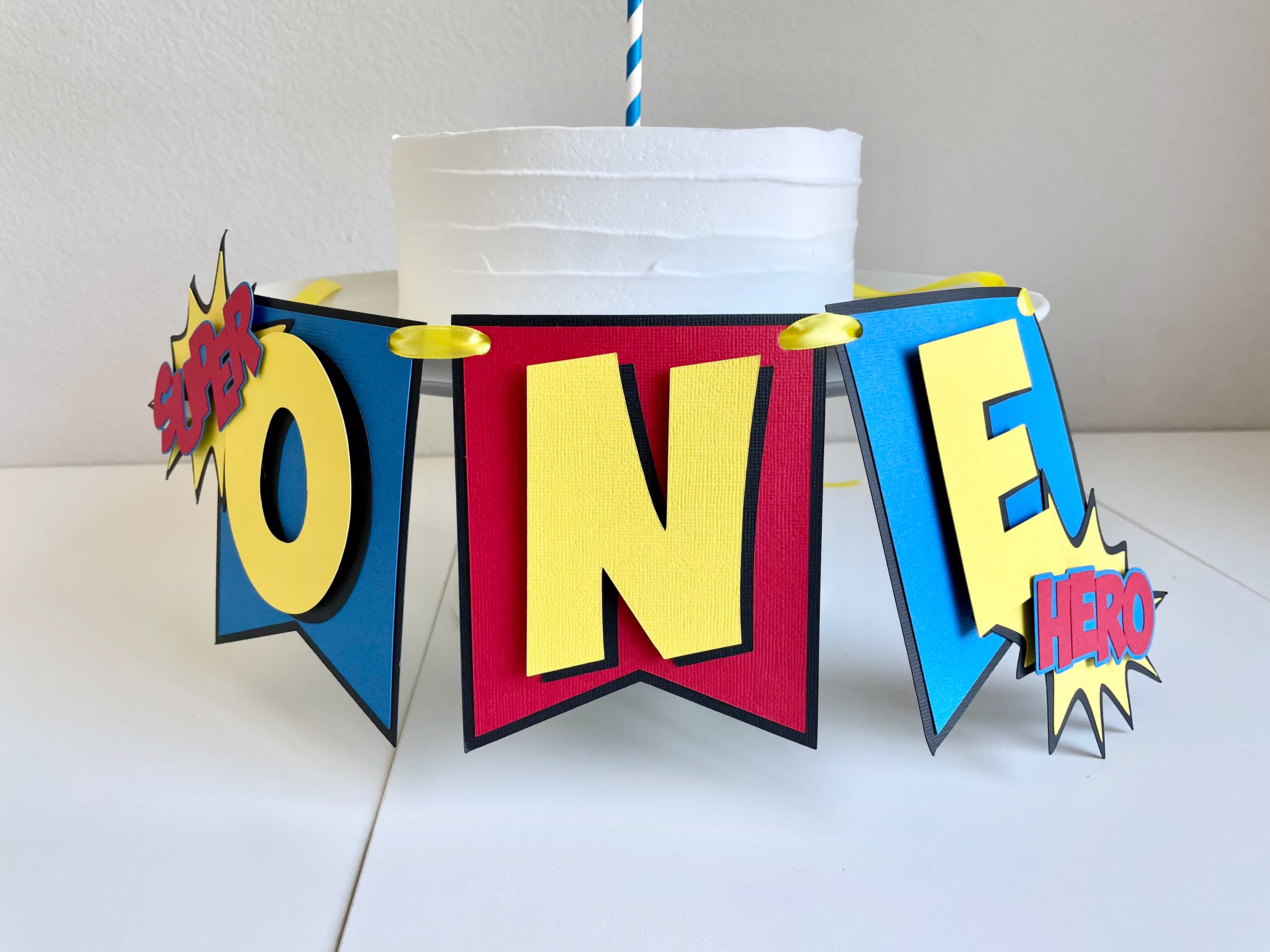 Comic Book High Chair Banner/Superhero Banner/1st Birthday Banner