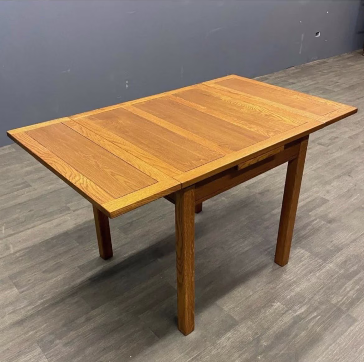Mission Oak Kitchen Table With 2 Stow Away Leaves - Michaels Cherry Stain