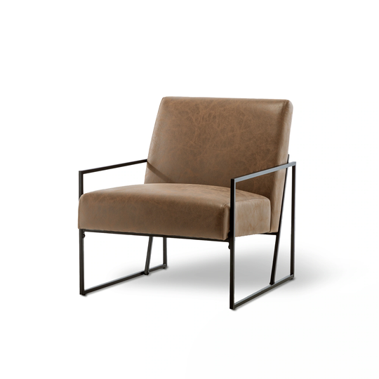 Kotter Home Modern Industrial Upholstered Accent Chair with Metal Base