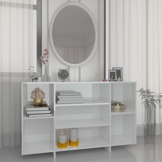 Sideboard High Gloss White 47.2"x11.8"x29.5" Chipboard