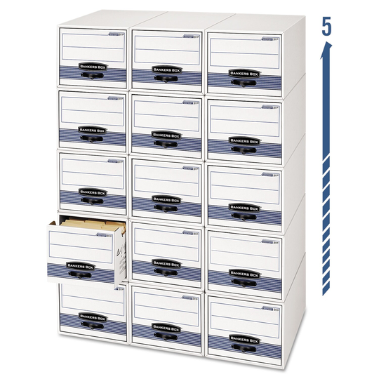 Stor/drawer Steel Plus Extra Space-Savings Storage Drawers, 10.5 x 25.25 x 5.25, White/blue, 12/carton - 10.5" x 25.25" x 5.25"