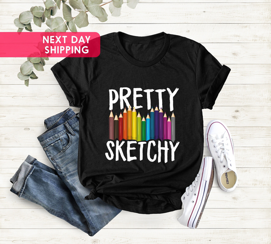 Colored Pencil Shirt, Crayon Art T-Shirt, Teacher Gift, Painting Painter Shirt, Teacher Shirt, Crayon Shirts, Sketching Shirt