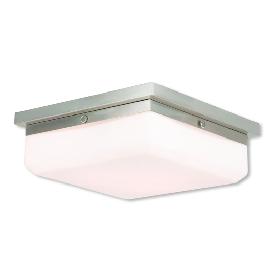 Livex Lighting Allure Brushed Nickel Satin Opal White Glass Shade 3-light Flush-mount Fixture