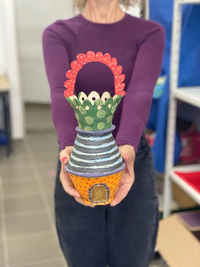 Colorful Vase, Funky Vases Ceramic, Colorful Table Deco, For Centerpieces, Color Block Flower Ornamental Ceramics