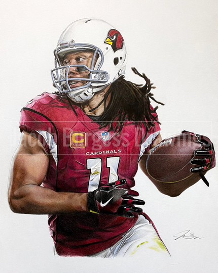 Larry Fitzgerald Colored Pencil Drawing Limited Edition Print Numbered To 300